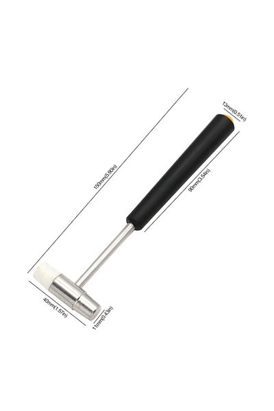 Choice A 1pc Mini Hammer Repair Tool Metal Rubber Hammer Double Head Portable Hammer For Diy Jewelry Watch.