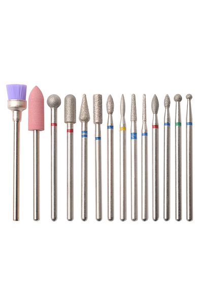 Asentale Set2 14pcs/set Nail Drill Machine Bit Nail Gel Removal Polishing Tools Pedicure Manicure Rotary Grin