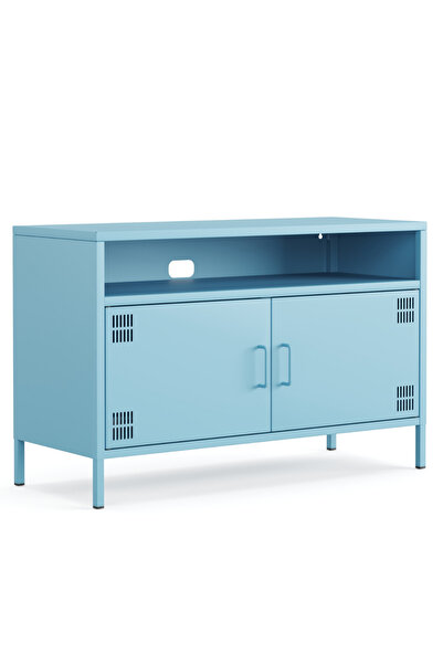 Furni24 Pera Tv Ünitesi, Tv Dolabı,2 Kapaklı, Açık Raflı 100,50 X 40 X 64,50 Cm