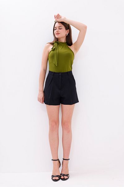 GENIUS STORE Fundachoosesxgenius Women's Pleated Shorts No Show Laminated Women's Shorts Pleated-Shorts