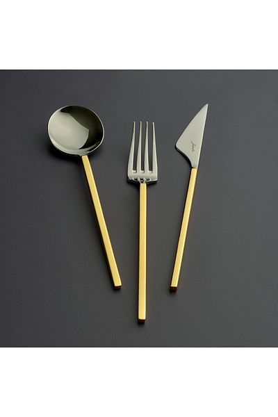 Jumbo 9100 Gold - 84-Piece Spoon Knife Set for 12 People 500.01.01.6053