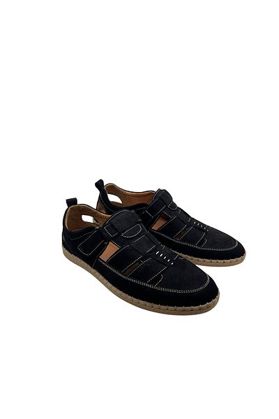 grado Genuine Leather Men's Sandals, Foldable Soft Orthopedic Comfort, Oversize, Black 1253