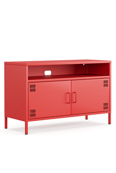 Furni24 Pera Tv Ünitesi, Tv Dolabı,2 Kapaklı, Açık Raflı 100,50 x 40 x 64,50 cm