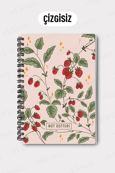 Eldesen Tasarım A5 Spiral Unlined School Notebook, 50 Sheets 100 Pages, Cardboard Cover Notepad