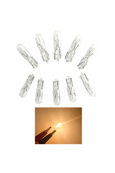 Choice 4300K T5 10 قطع بيضاء 10 قطع W2W T5 12 فولت 1.2 واط مصباح هالوجين للسيارة أضواء لوحة القيادة لمبة تلقائية