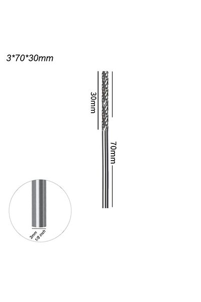 Choice Carbide Burr A 70mm 3mm 1/8 Long Shank Drawing Carbide Burs For Dremel Tool Milling Cutter Burr Diam