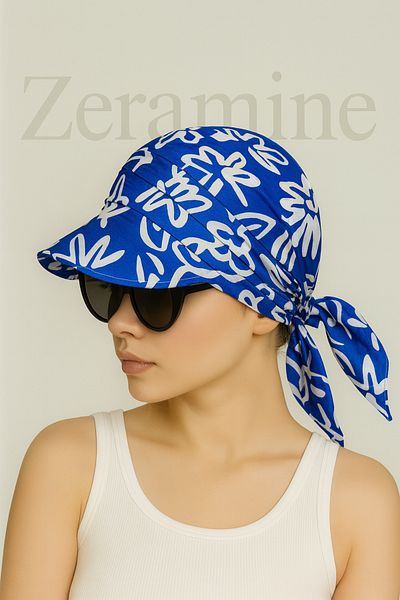 ZERAMİNE Tie-Up Visor Bandana Visor Hat with Uv Protector