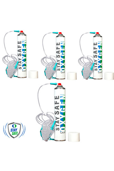 Stay Safe Taşınabilir Medikal Oksijen Maskeli 4'lü Paket