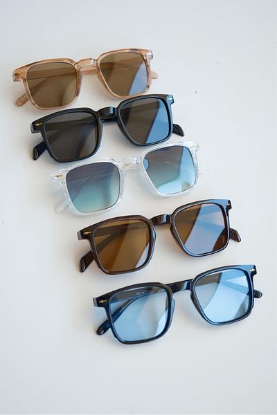 WATCHOFROYAL Set of 5 Transparent Green-Blue-Brown-Black-Rose Sunglasses Lorraine