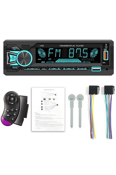 hippcron راديو مع راديو سيارة Fk Sinovcle 1din Srereo Bluetooth مشغل MP3 مستقبل FM مع جهاز تحكم عن بعد Au