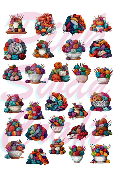 Pink Swan Craft Set de bile de lână acuarelă, Bullet Journal, Album de însemn...