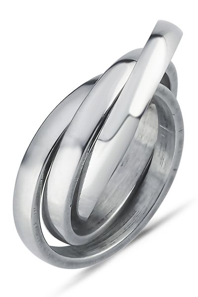 Takı Dükkanı Trinity 3-Piece Interlocking Spiral Steel Stress Ring Cl44