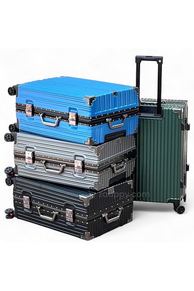 ZAAPPY Aluminum Frame Luggage, silent spinner wheels, zipperless hard shell, 24 inch [20-25KG]