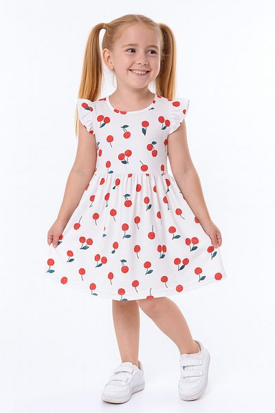 minikiss Rochie din 3 piese pentru fete din Lycra imprimată de vară