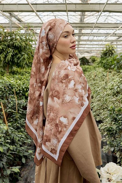 ELZE MODA Rose Patterned Viscose Soft Shal