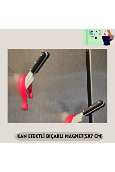 Hediyem Senin İçin Kan Efektli Bıçaklı Magnet | 3D Yazıcı Üretimi Esprili Buz...