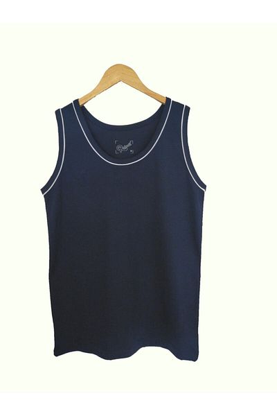 Raf Coll Ανδρικό μπλουζάκι Basic Striped Navy Blue Βαμβακερό