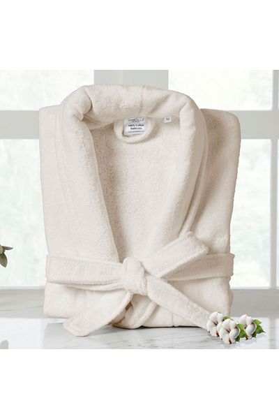 Donetella Unisex Bathrobe 100% Cotton Velour Large & Extra Large, 400 Gsm, Ankle-length With Shawl Collar