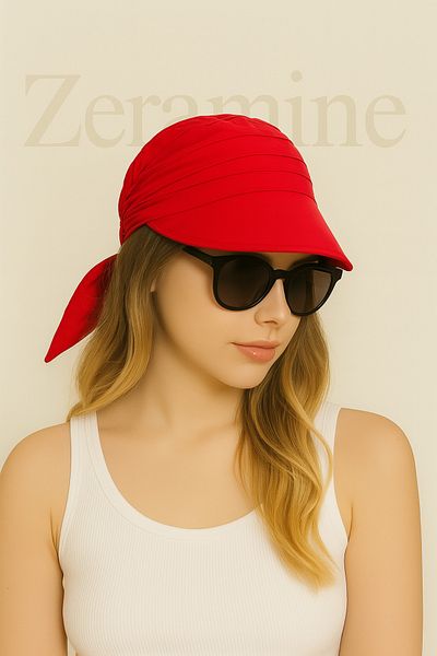 ZERAMİNE Tie-Up Visor Bandana Visor Hat with Uv Protector