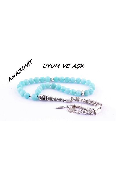 OSMANLI DEĞERLİ TAŞ Amazonite Natural Stone Rosary - Certified, T171