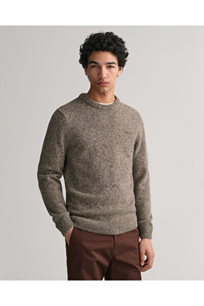 Gant Erkek Gri Regular Fit Bisiklet Yaka Kazak