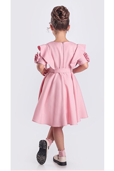 Zaziko Kids Κοριτσίστικο φόρεμα με λεπτομέρεια κοντομάνικο Rose.2717-z