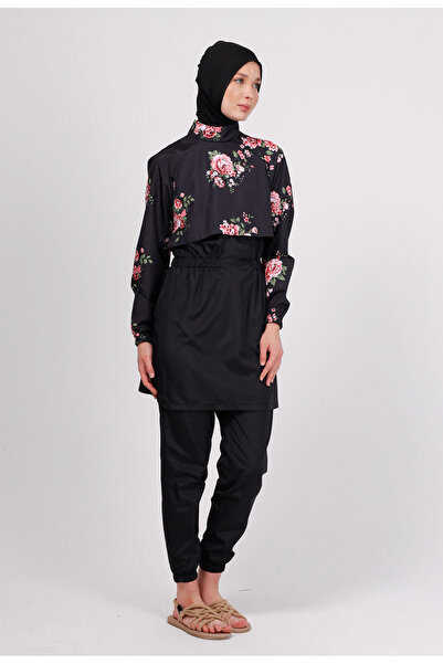 GAVLİA Σετ μαγιό με λουλουδάτο σχέδιο Niva – Σετ 4 τεμαχίων με παντελόνι αλεξίπτωτο (ΜΕ ΜΠΟΝΕΛ)