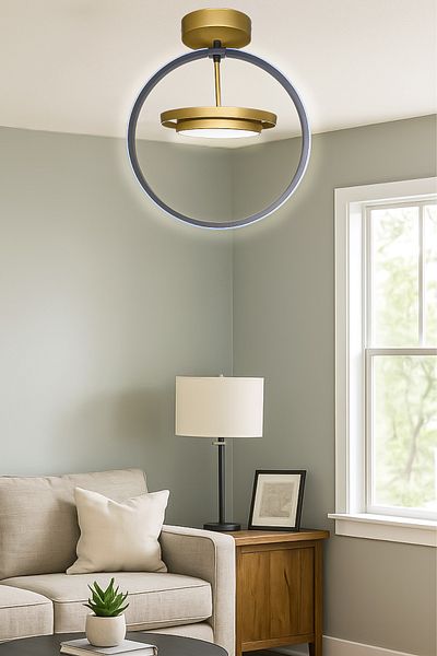 Fer Avize Vega Led Chandelier - Modern Energy Saving Black Antique Detailed Room Architecture