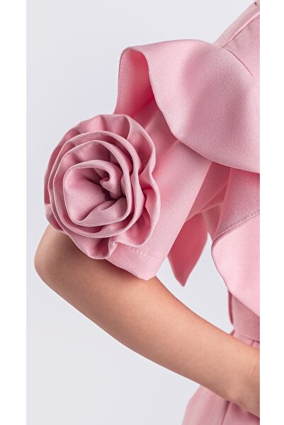 Pina Kids Short Sleeve Girl's Dress with Rose Detail - Elb.2717