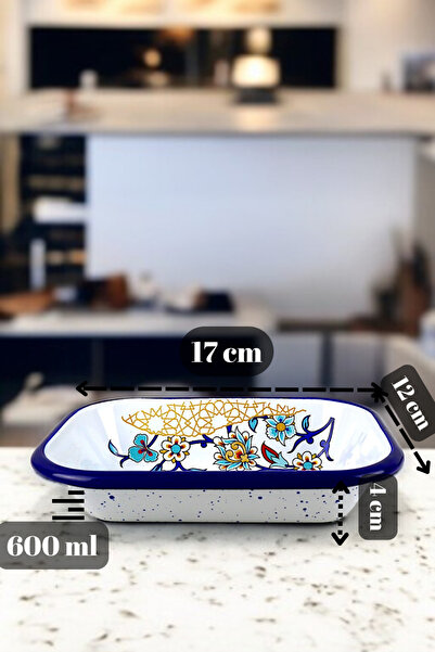 İnci Emaye No. 13 Enameled Square Plate Appetizer Breakfast Camping Picnic