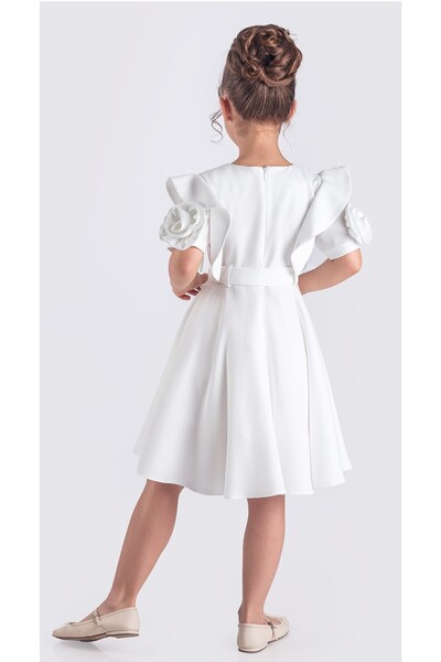 Zaziko Kids Детайлна рокля с къс ръкав за момиче ELB.2717-Z