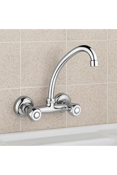 Sardıcı Classic Kitchen Faucet Swan Spout Brass Material Double Water Inlet