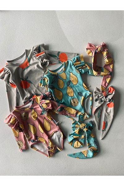 rg kidsstore Long Sleeve Ruffle Baby Swimsuit