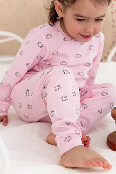 Lilabio %100 Pamuk Desenli Kız Çocuk Pijama Takımı