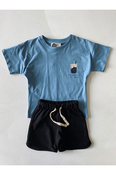 rg kidsstore Set tricouri și pantaloni scurți din bumbac pentru copii unisex - 100% bumbac