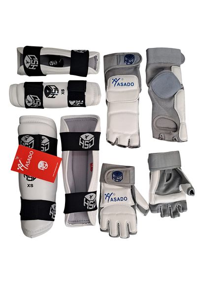 HAŞADO Haşado Taekwondo Competition Arm-Caval Protection + Overfoot Protection + Gloves Set of 3