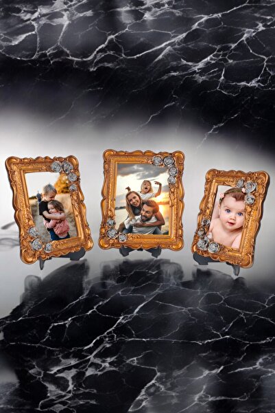 AYDİZAYN Triple Decorative Polyester Photo Frames
