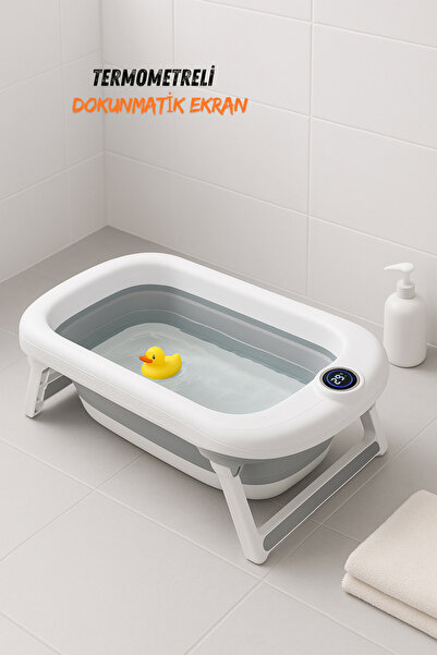 Zuu Baby Dereceli Termometreli Dokunmatik Ekranlı Kaymaz Tabanlı Katlanır Beb...