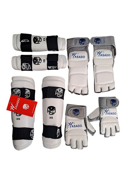 HAŞADO Haşado Taekwondo Competition Arm-Caval Protection + Overfoot Protection + Gloves Set of 3