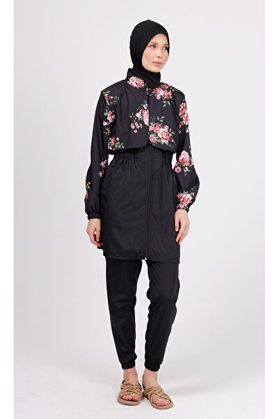 GAVLİA Σετ μαγιό με μοτίβο λουλουδιών Vera – Σετ 4 τεμαχίων με παντελόνι αλεξίπτωτο (με κορδόνι)