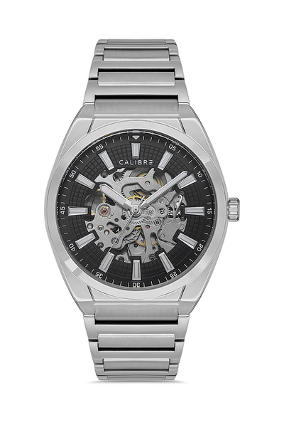 Calibre Skeleton Serisi Metalik Gümüş Çelik Kordonlu Iskelet Kadranlı Otomatik Erkek Kol Saati