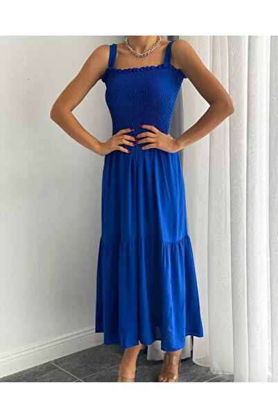 Esinty Rochie de nuntă pentru femei, albastru Gipeli Hera, cu bretele, din lenjerie (135 cm)