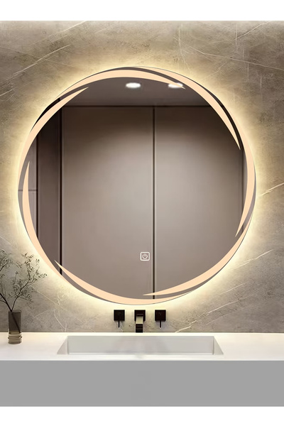 Taimi 80cm Frameless Bathroom Mirror with 3-Level LED Front Light, Wall Mirror, Makeup Mirror