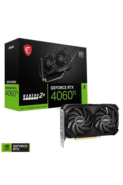 MSI Geforce Rtx 4060 Ti Ventus 2x Black 8g Oc Gddr6 128bit Dx12 Dlss 3 Gaming Graphics Card