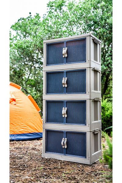 FORSACE 4-Tier Portable Multi-Purpose Organizer with Lid - Stackable Kitchen and Pantry Cabinet