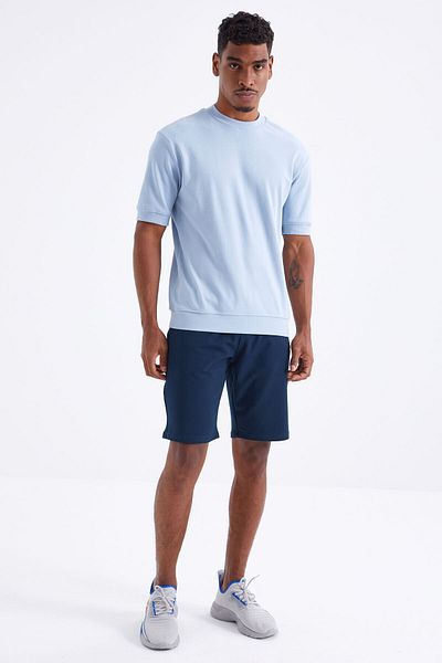 TOMMY LIFE Indigo Lace-Up Standard Fit Basic ανδρικό σορτς - 81212