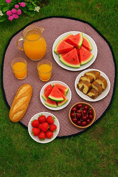 Moserini 2'si 1 Arada Büyük Boy Fermuarlı Piknik, Plaj Ve Kamp Çantası / Örtüsü - Katlanabilir, Çok Amaçlı