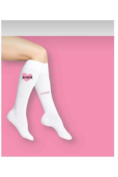 bhk desing Pink Heart School Socks Girl Child Knee-High Socks