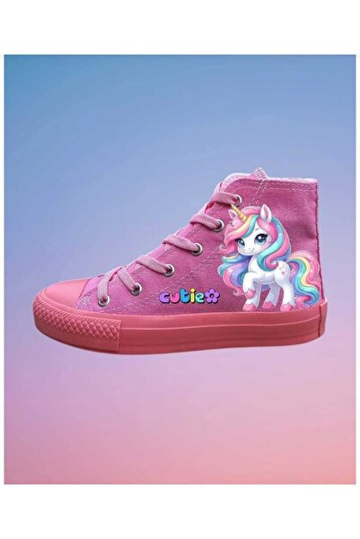 bhk desing Premses at pembe taban keten kız çocuk kanvas spor ayakkabı sneaker