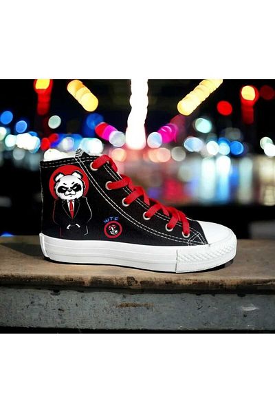bhk desing Panda Boss Linen Early Childhood Canvas Sports Shoes Sneaker
